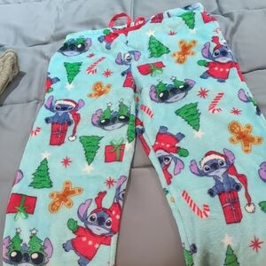 Disney Kids Pajama Bottoms - Blue with Holiday Stitch